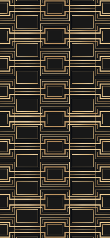 Vinyl teppich vintage mit goldenen rahmenmuster - TenStickers
