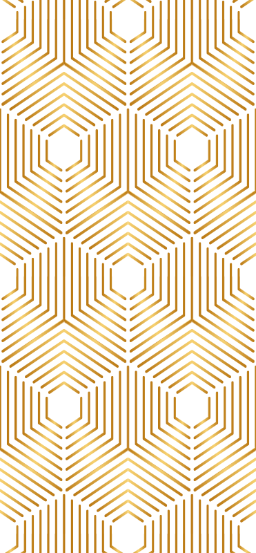Vinyl teppich vintage im goldenen quadrat-design - TenStickers