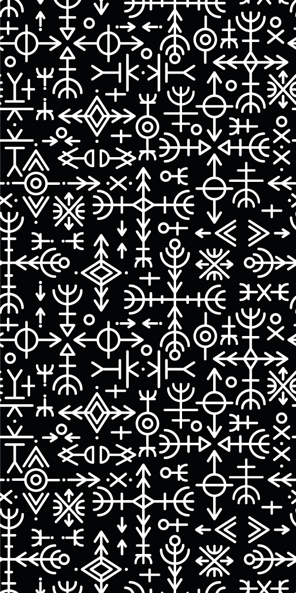 Vinyl teppich vintage mit wikinger symbolen set - TenStickers