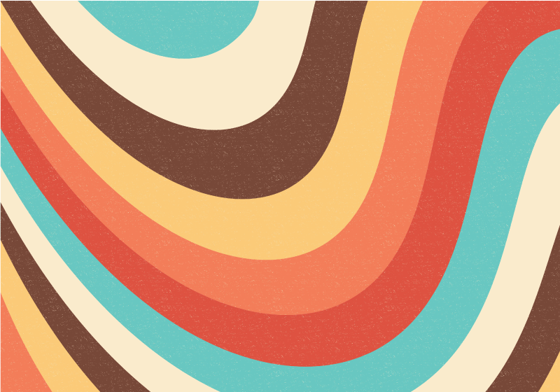 Vinyl teppich vintage mit handgezeichnetem groovigen design - TenStickers