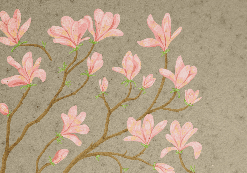 Vinyl teppich vintage im vintage stil magnolia - TenStickers