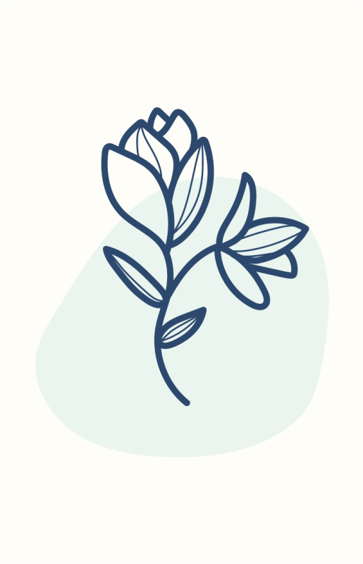 Vinyl teppich blumen botanische konturillustration - TenStickers