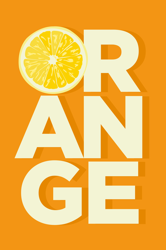 Vinyl teppich spruch in geschnittenem orangentext - TenStickers