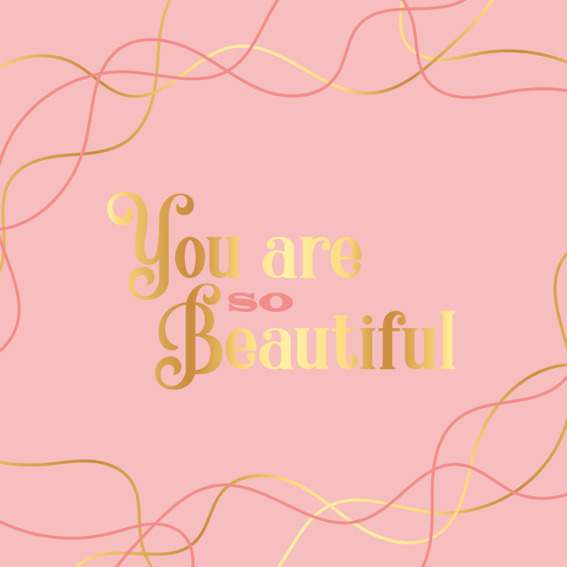 Vinyl teppich spruch du bist schön rosa aquarell - TenStickers