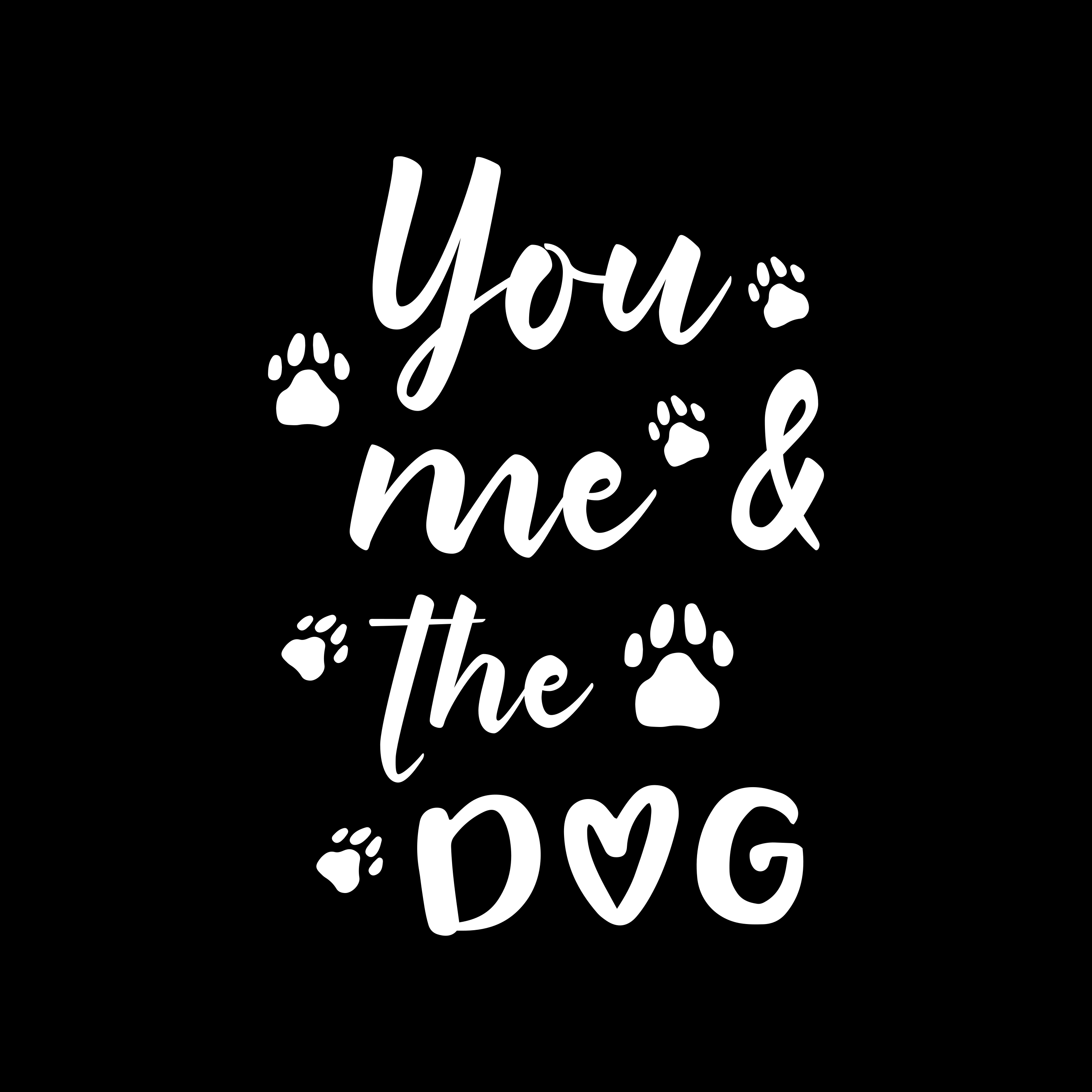 Vinyl teppich spruch du, ich und der hund - TenStickers