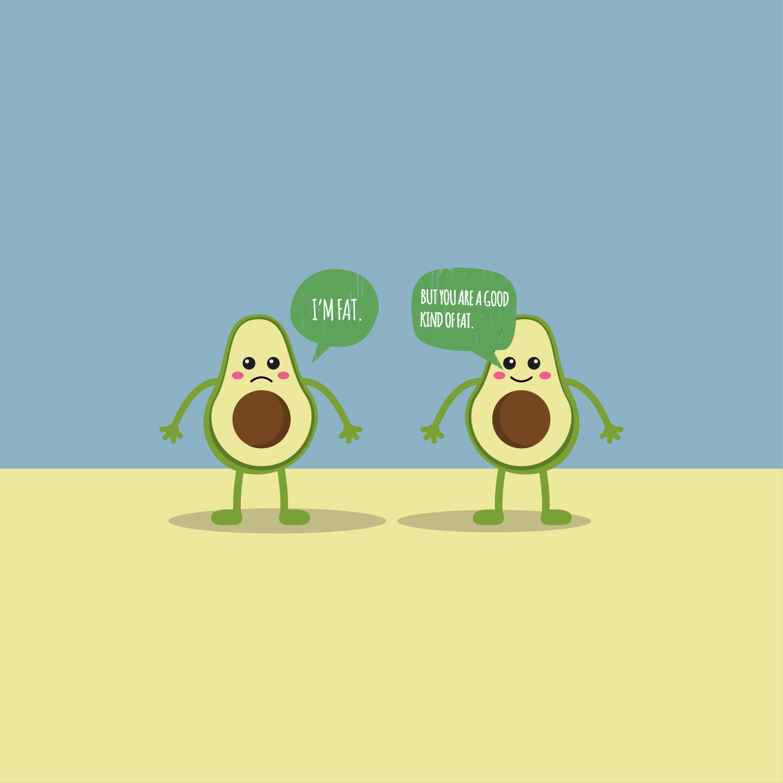 Vinyl teppich spruch avocado gute fett botschaft - TenStickers