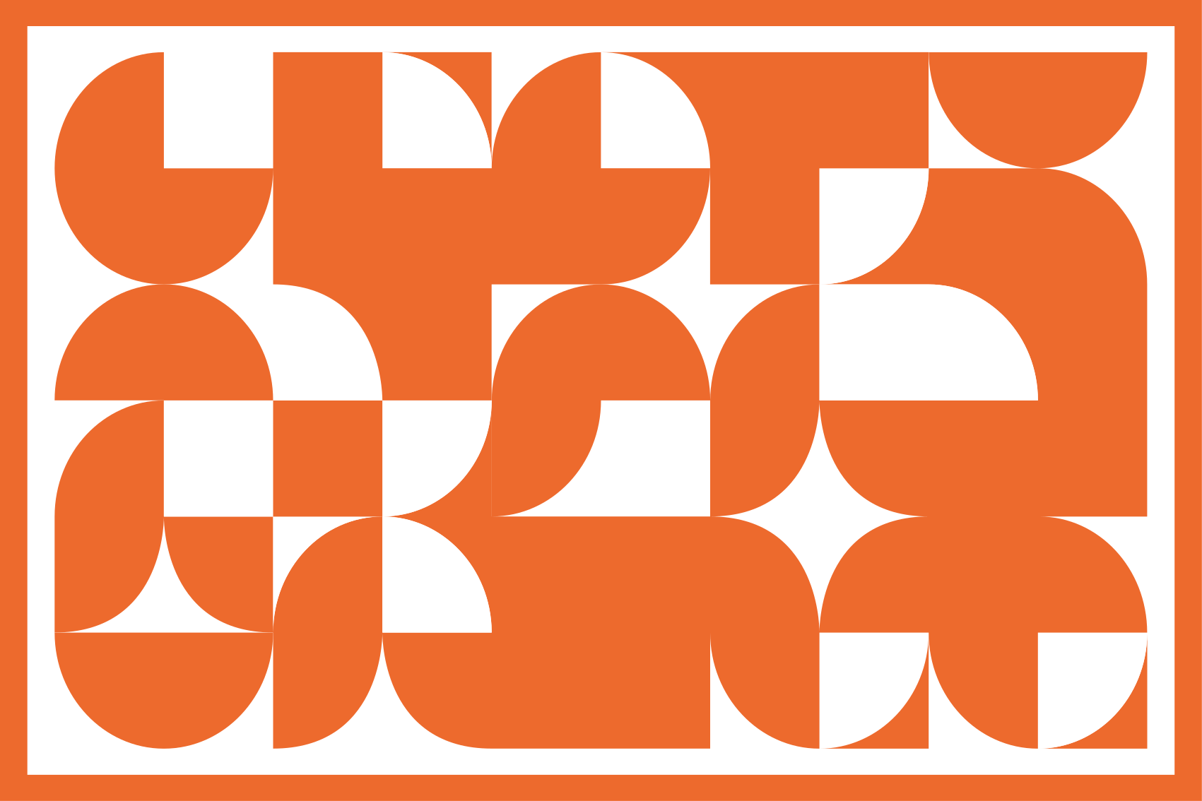 Vinyl teppich geometrisch mit orangefarbenem kreismuster - TenStickers
