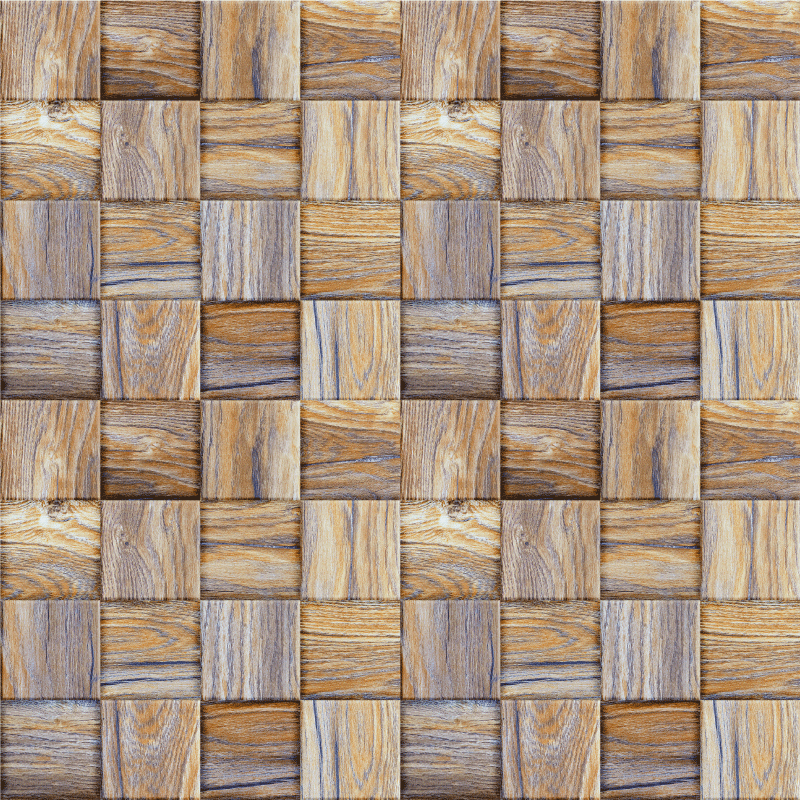 Vinyl teppich geometrisch 80er holzimitat mosaik - TenStickers