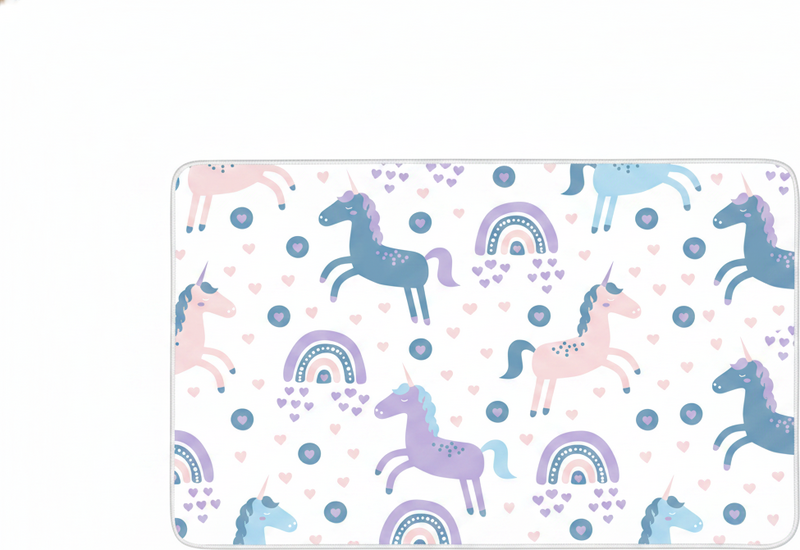 Vinyl teppich kinder mit süßem pastellfarbenen einhornmuster - TenStickers