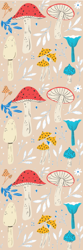 Vinyl teppich wohnzimmer klassische pilze beige hintergrund - TenStickers