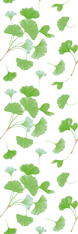Vinyl teppich flur mit Öl gemalten ginkgo blättern - TenStickers