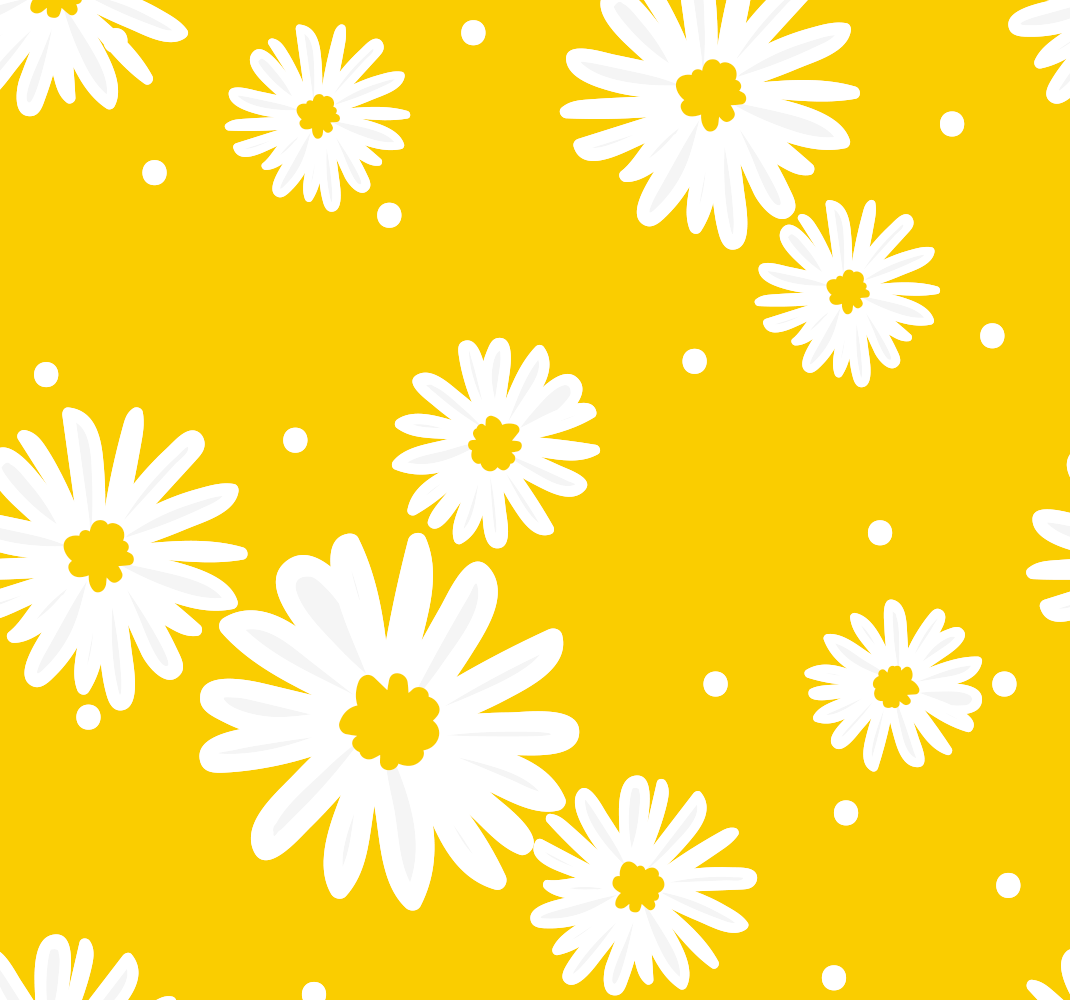 Vinyl teppich gelb mit gänseblümchen auf gelbem hintergrund - TenStickers