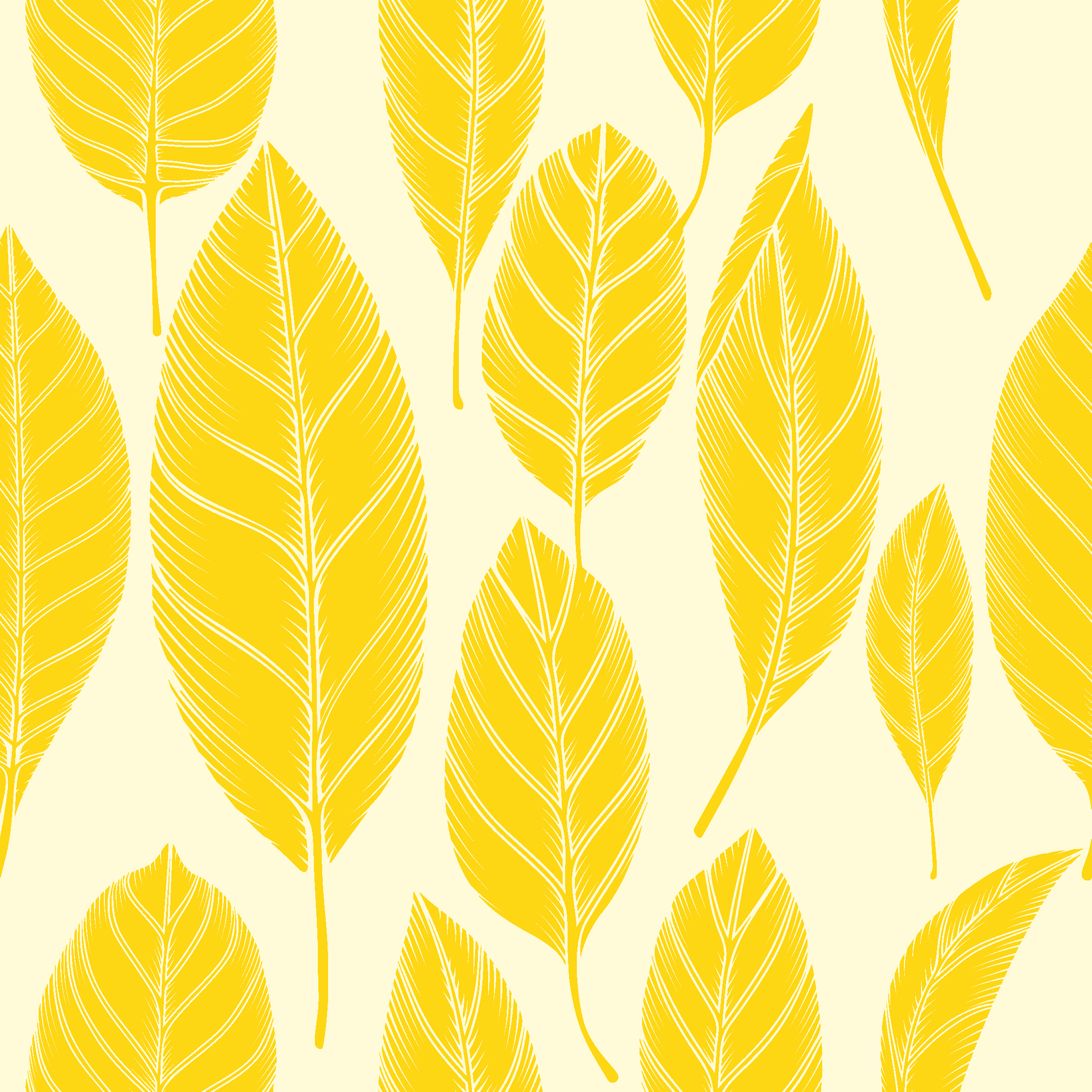 Vinyl teppich gelb mit großem blättermuster - TenStickers