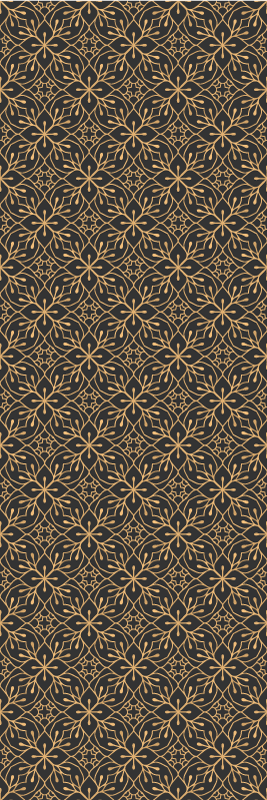 Vinyl teppich braun mit indischem blumenmuster - TenStickers