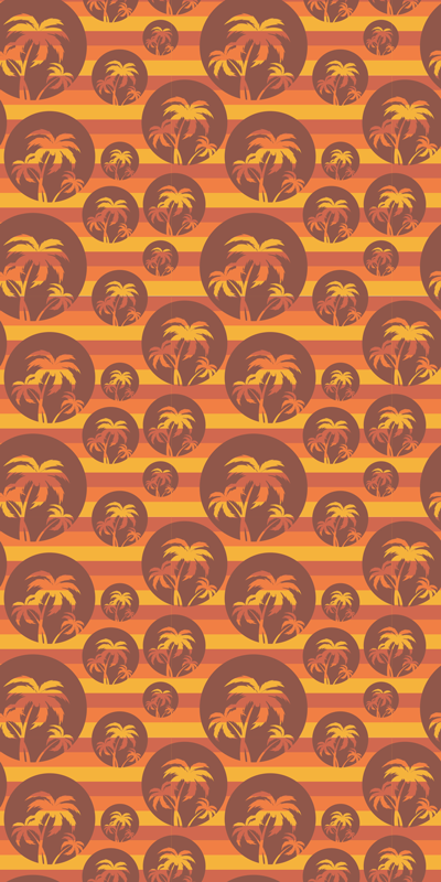 Brauner vinyl teppich retro sonnenuntergang und palmen - TenStickers