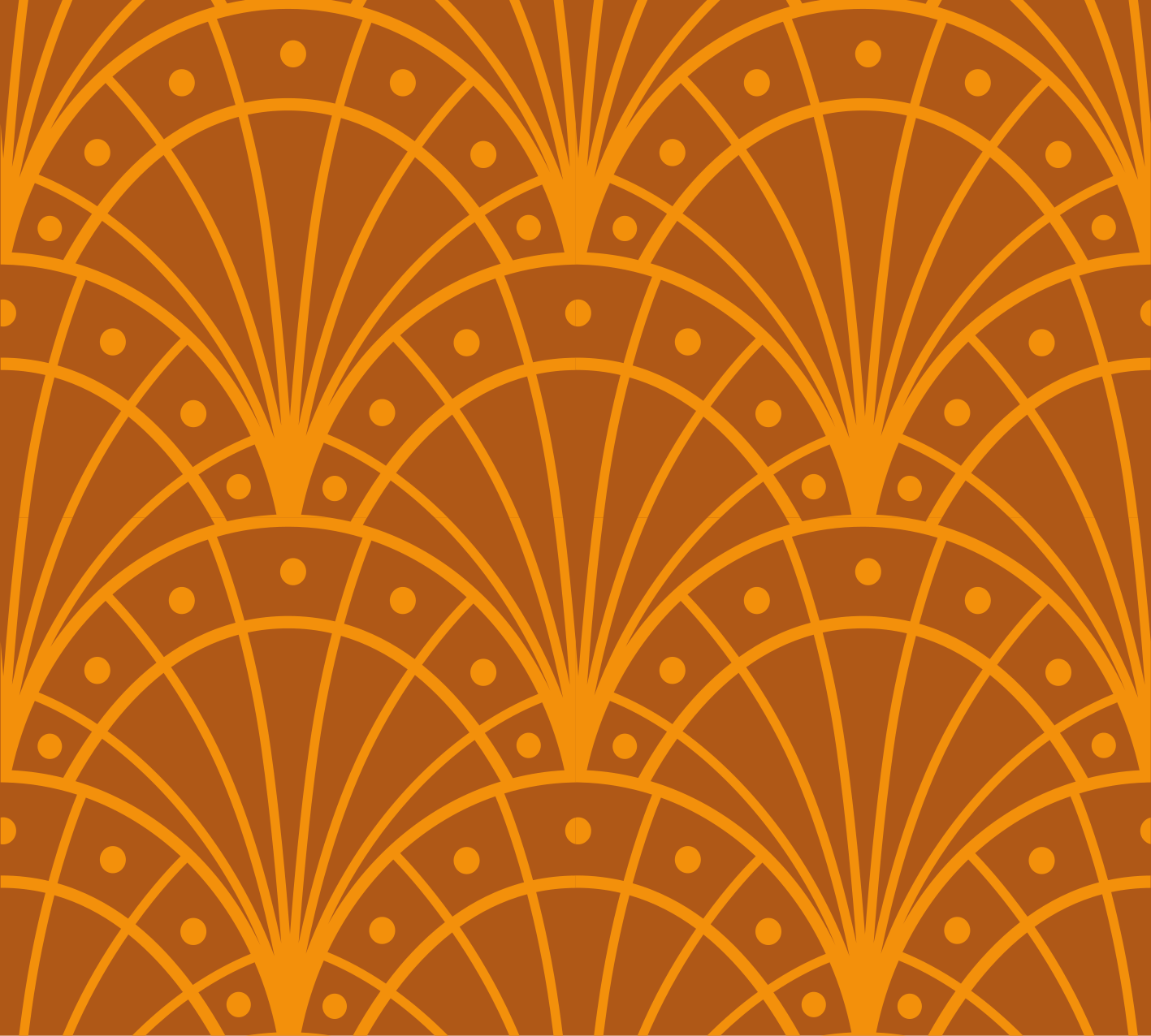 Vinyl teppich orange im eleganten art deco stil - TenStickers