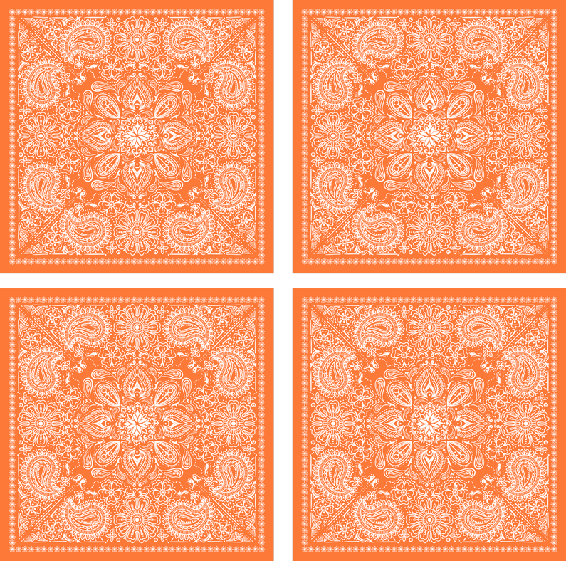 Vinyl teppich orange paisley fliesenmuster - TenStickers