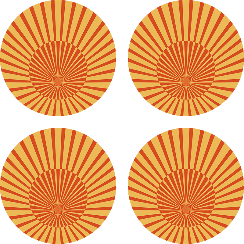 Vinyl teppich orange 70er jahre sonnenkreis - TenStickers