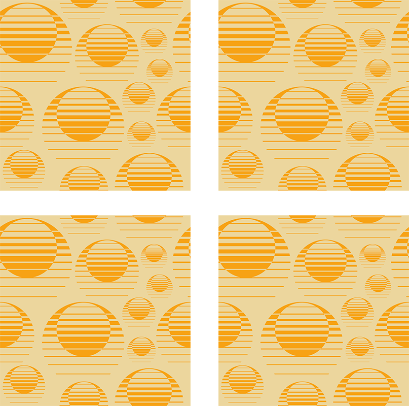Vinyl teppich orange retro sonne design - TenStickers