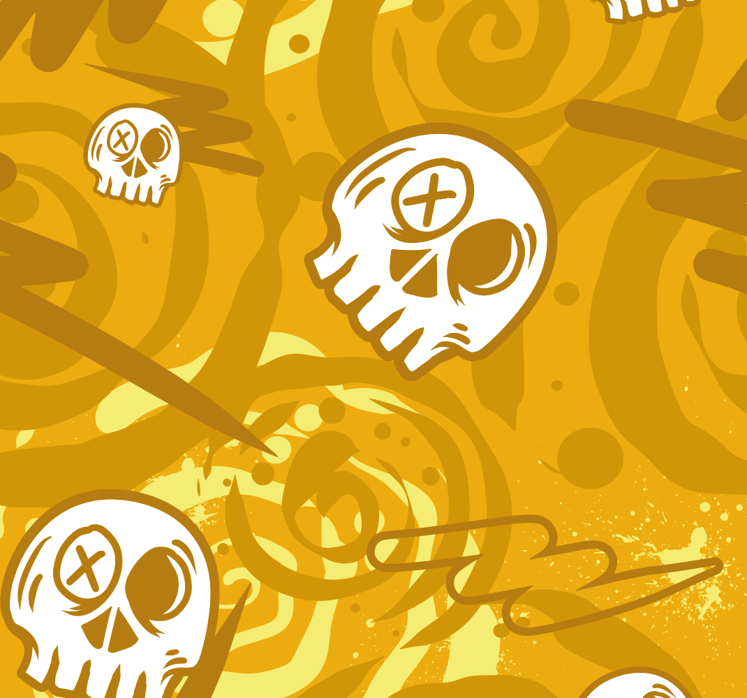 Vinyl teppich orange mit totenkopf graffiti - TenStickers