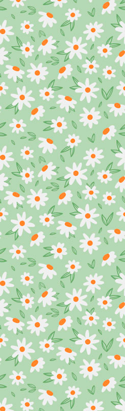 Vinyl teppich grün mit margeritenblüten - TenStickers