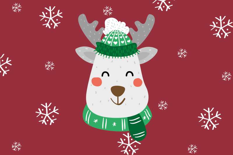 Roter vinyl teppich mit weihnachtsreh für kinder - TenStickers