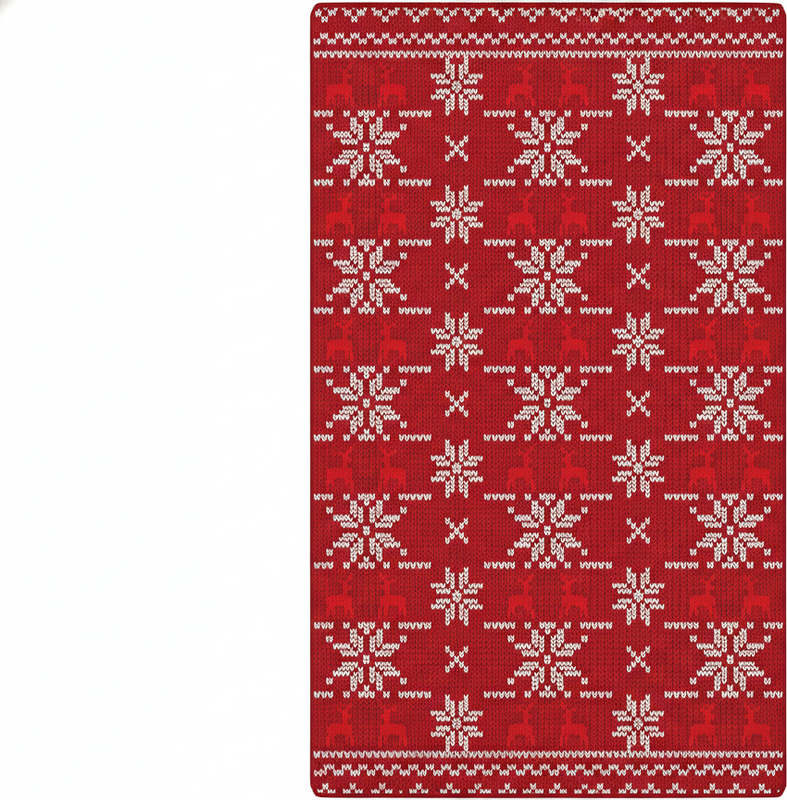 Vinyl teppich rot mit typischem weihnachtsmuster - TenStickers