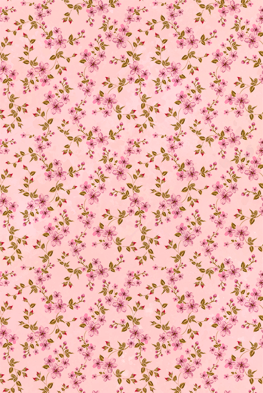 Vinyl teppich rosa mit aquarellblumen - TenStickers