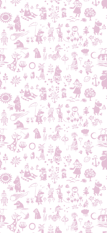 Vinyl teppich rosa mit pinkem moomin tapetenmuster - TenStickers