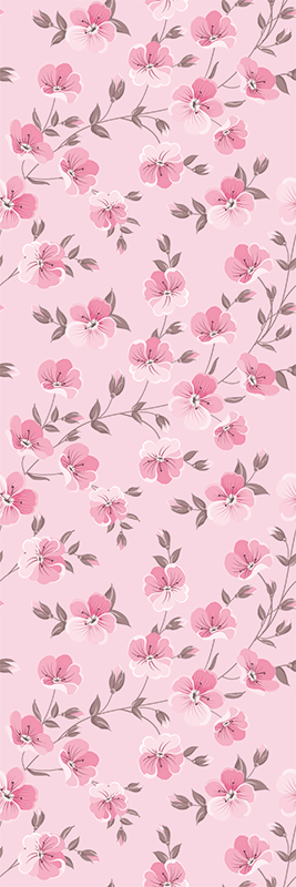 Vinyl teppich rosa mit niedlichen pinken blumen - TenStickers