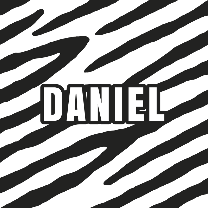 Vinylteppich mit Name personalisiertes zebramuster - TenStickers