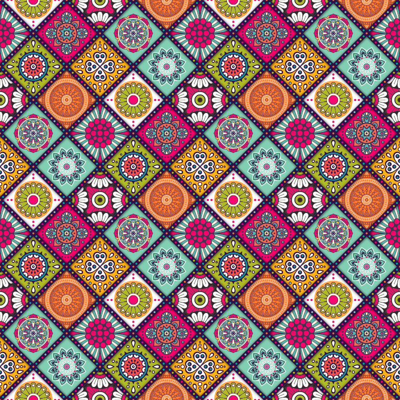 Vinylteppich Mandala farbiges Mandala-Muster - TenStickers