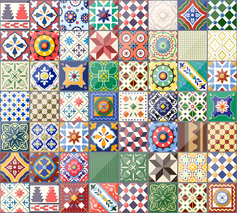 Originaler quadratischer bunter vinylteppich - TenStickers