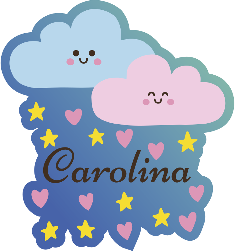 Vinylteppich Baby anpassbares Cloud-Thema Design - TenStickers