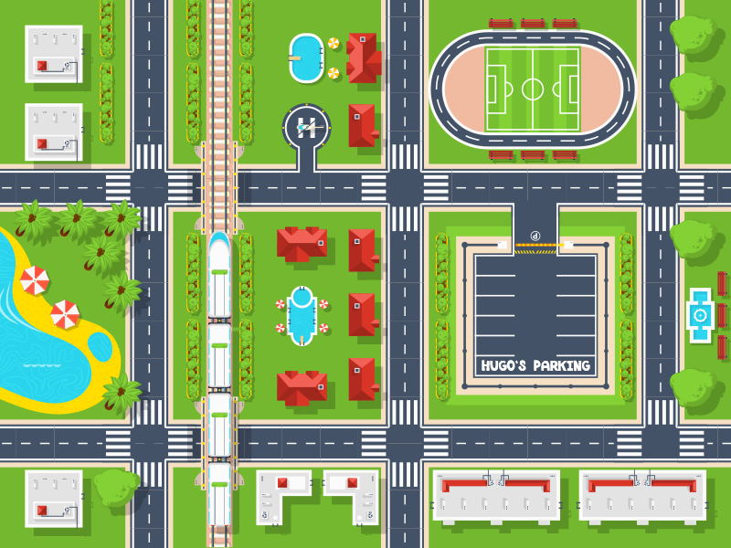 Vinyl Teppich Straßen verspieltes stadtbild - TenStickers