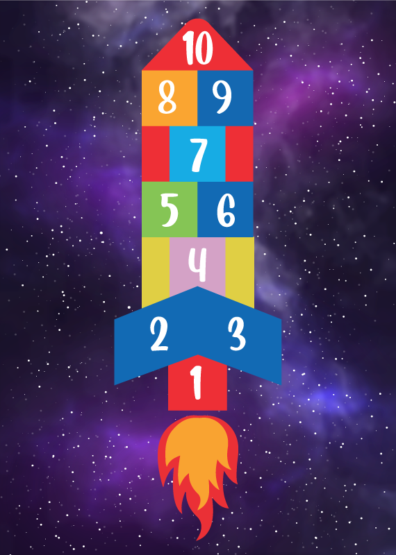 Vinyl Teppich Spiele galaktisches himmel-und-hölle-spiel - TenStickers