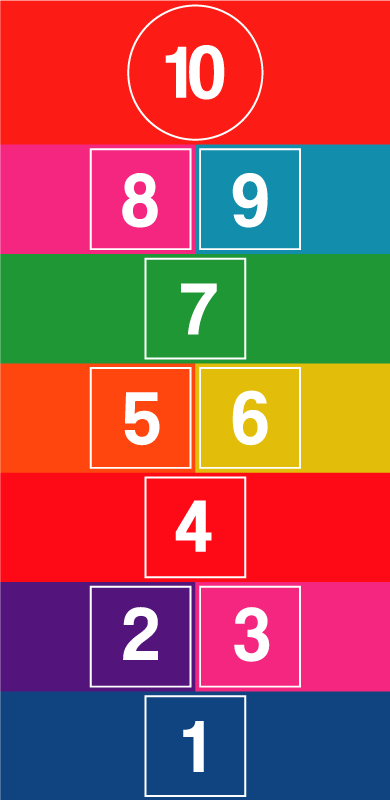 Vinyl Teppich Spiele buntes himmel-und-hölle-spiel - TenStickers