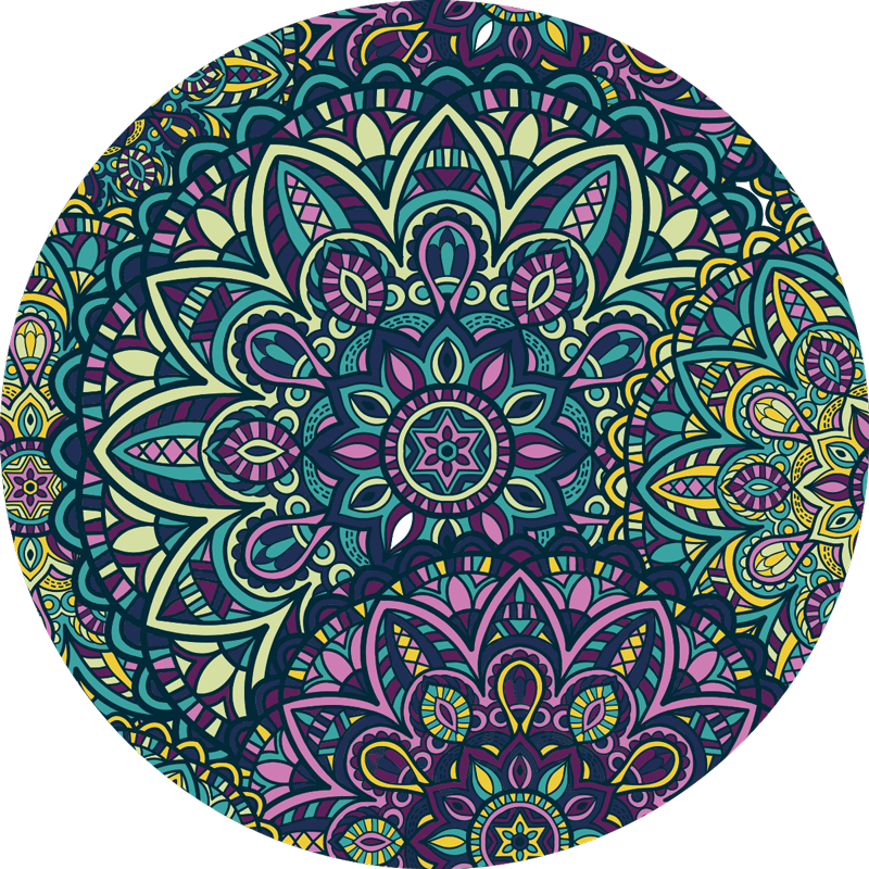 Vinyl Teppich Wohnzimmer dunkles Mandala - TenStickers