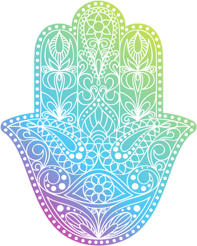 Vinyl Teppich Mandala buntes handsymbol - TenStickers