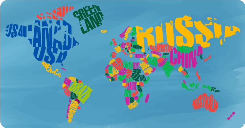 Vinyl Teppich Weltkarte bunte kartenmontage - TenStickers