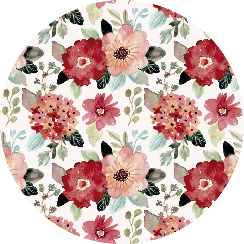 Vintage-Stil Vinyl Teppich mit Blumen - TenStickers