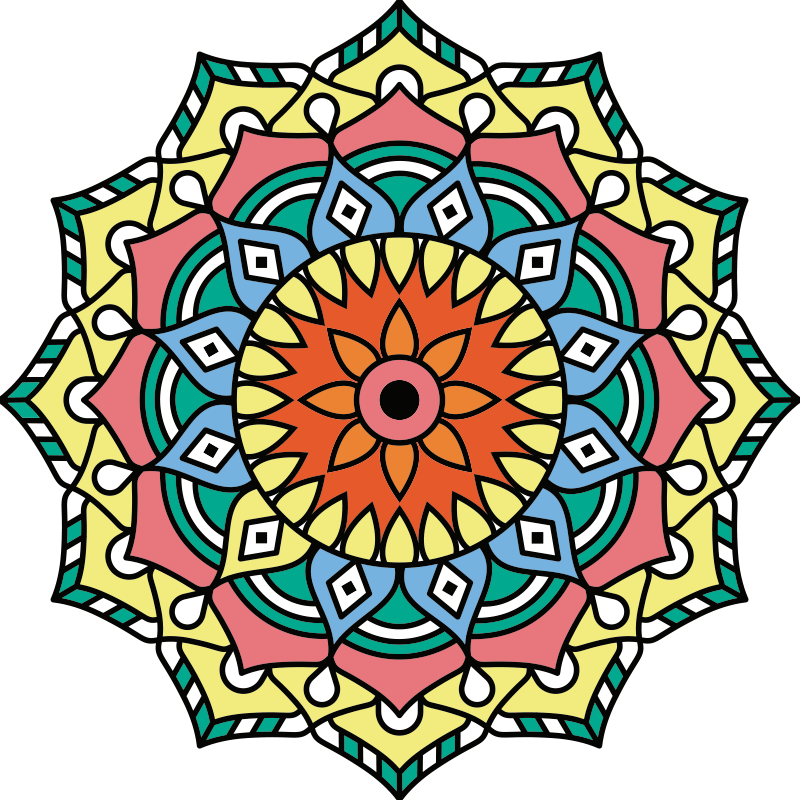 Vinyl Teppich Mandala mandala-inspiriert - TenStickers