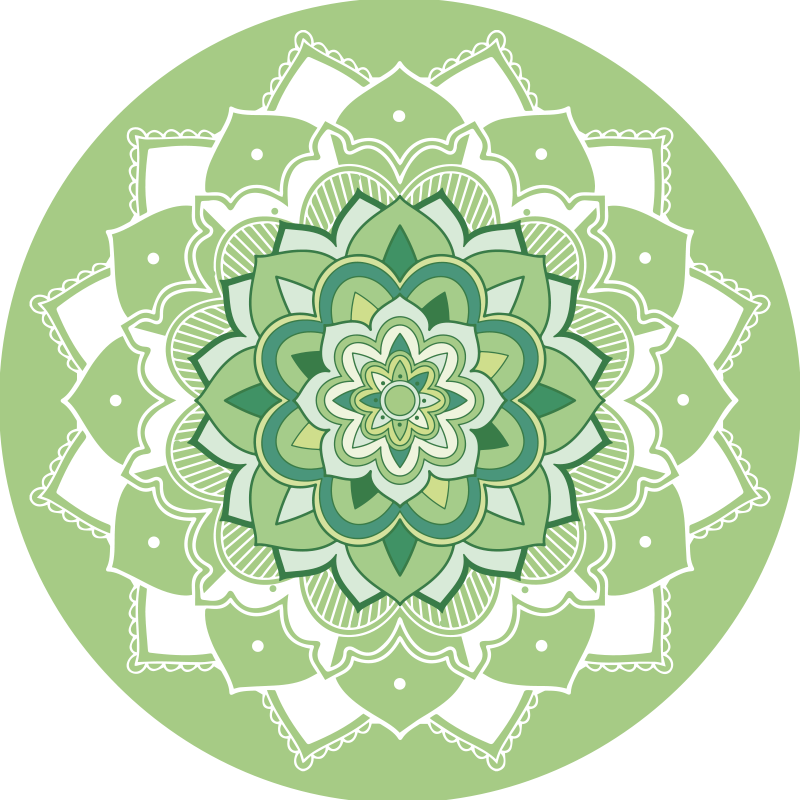 Vinyl Teppich Mandala grünes mandala-design - TenStickers
