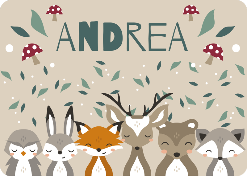 Vinyl Teppich mit Namen waldfreunde - TenStickers