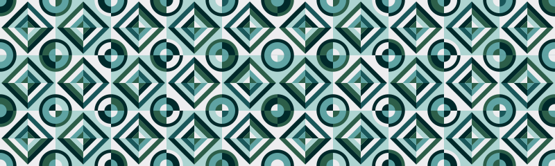 Retro Symbole Mosaik Vinyl Teppich - TenStickers