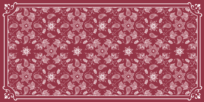 Vinyl Teppich Mosaik wandteppich mit blumenmuster - TenStickers