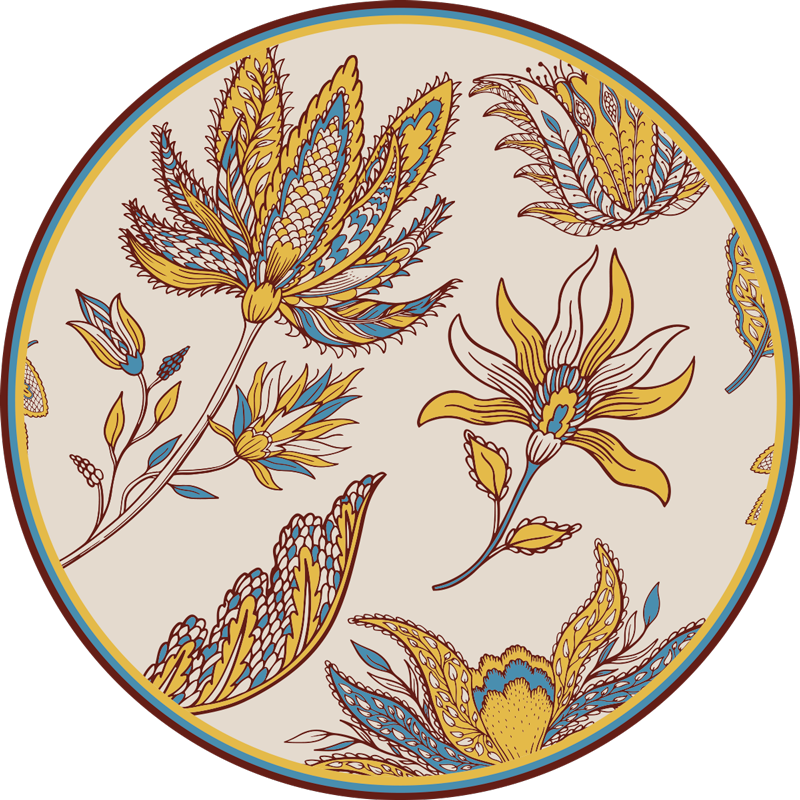 Vinyl Teppich Blumen kunstvolle florale eleganz - TenStickers