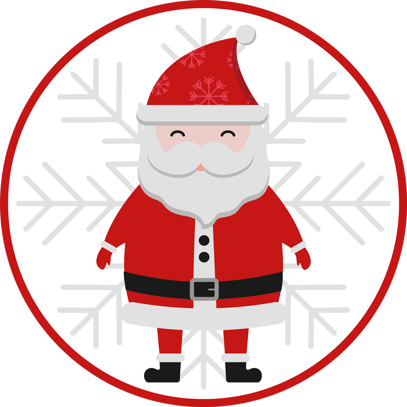 Vinyl Teppich Weihnachten weihnachtsmann kreis - TenStickers