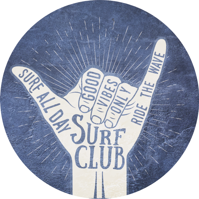 Vinyl Teppich Spruch emblem des surfclubs - TenStickers