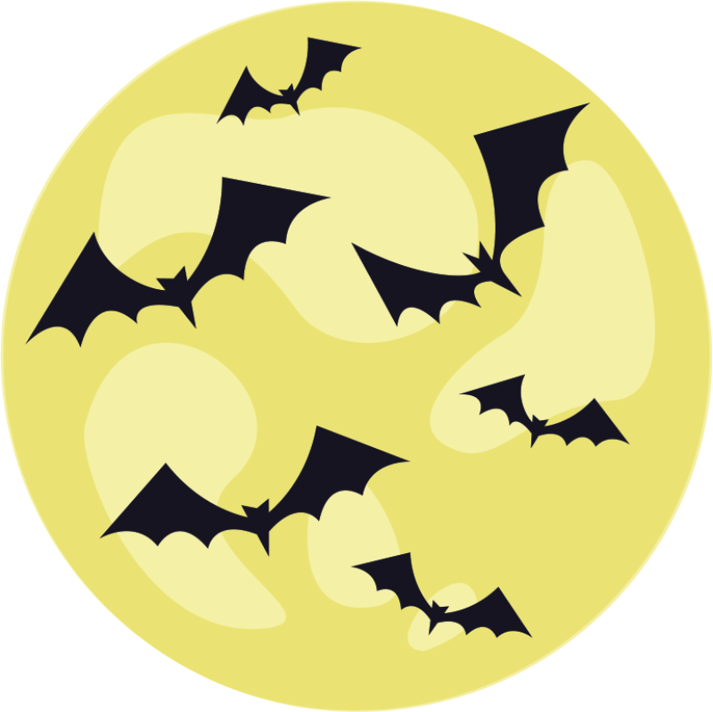 Vinyl Teppich rund Halloween fledermaus nacht Muster - TenStickers